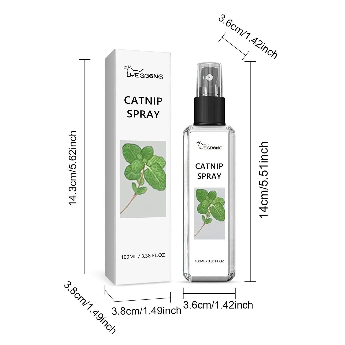 Yegbong Cat Catnip Spray Relieve Stress Long Lasting Anti Anxiety Health Care Sooth Mood Comfort Enhance Vitality Pet Calm Spray