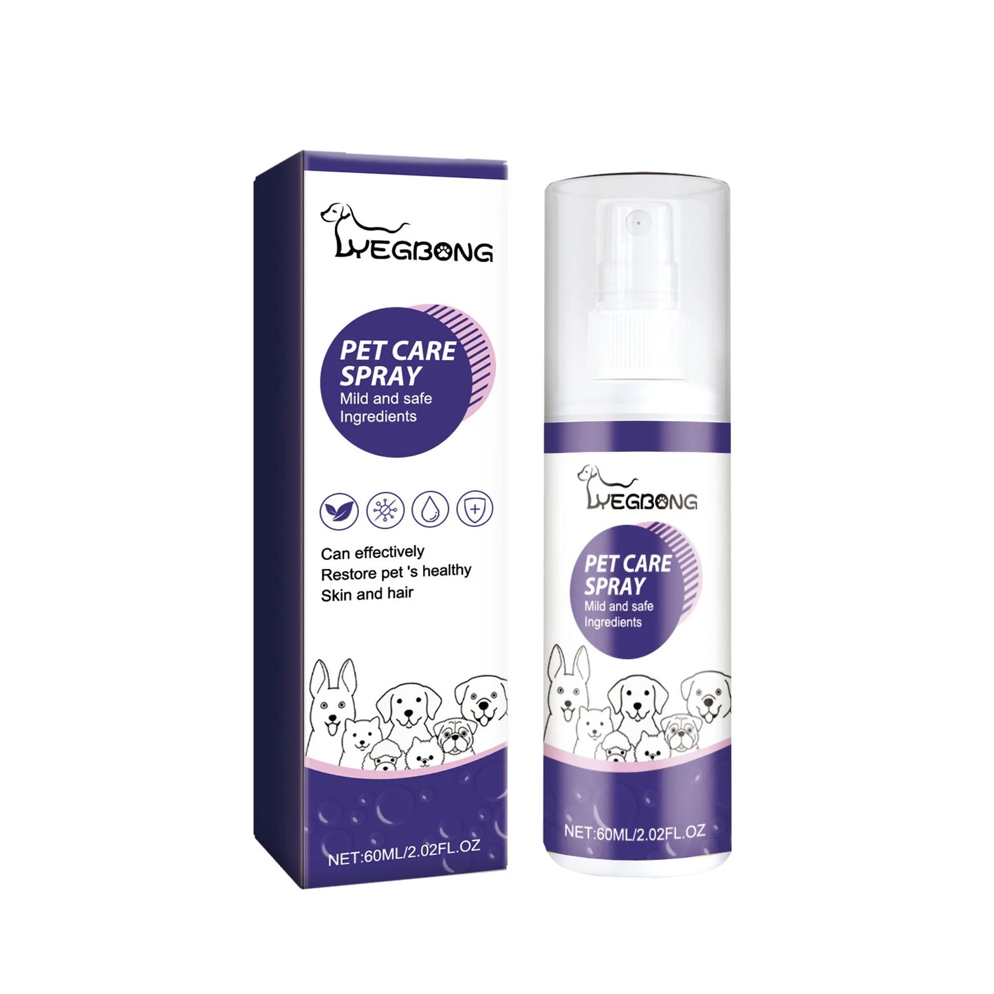 Yegbong 60ml Pet Wound Care Spray Cats Dogs