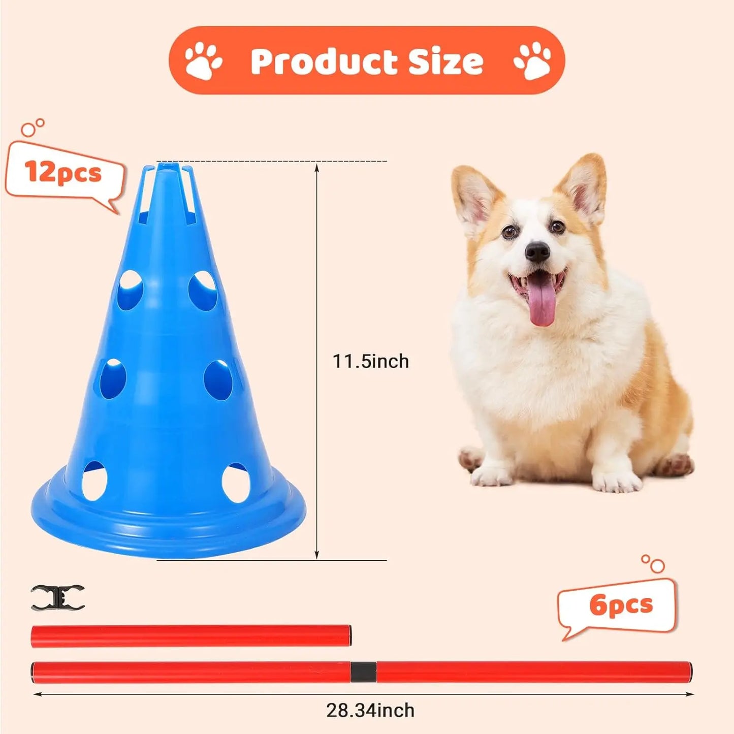 Dog Agility Hurdle Cone Set