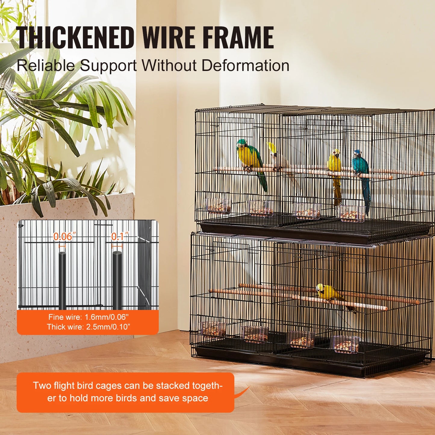 VEVOR 30Inch Flight Bird Cage Stackable