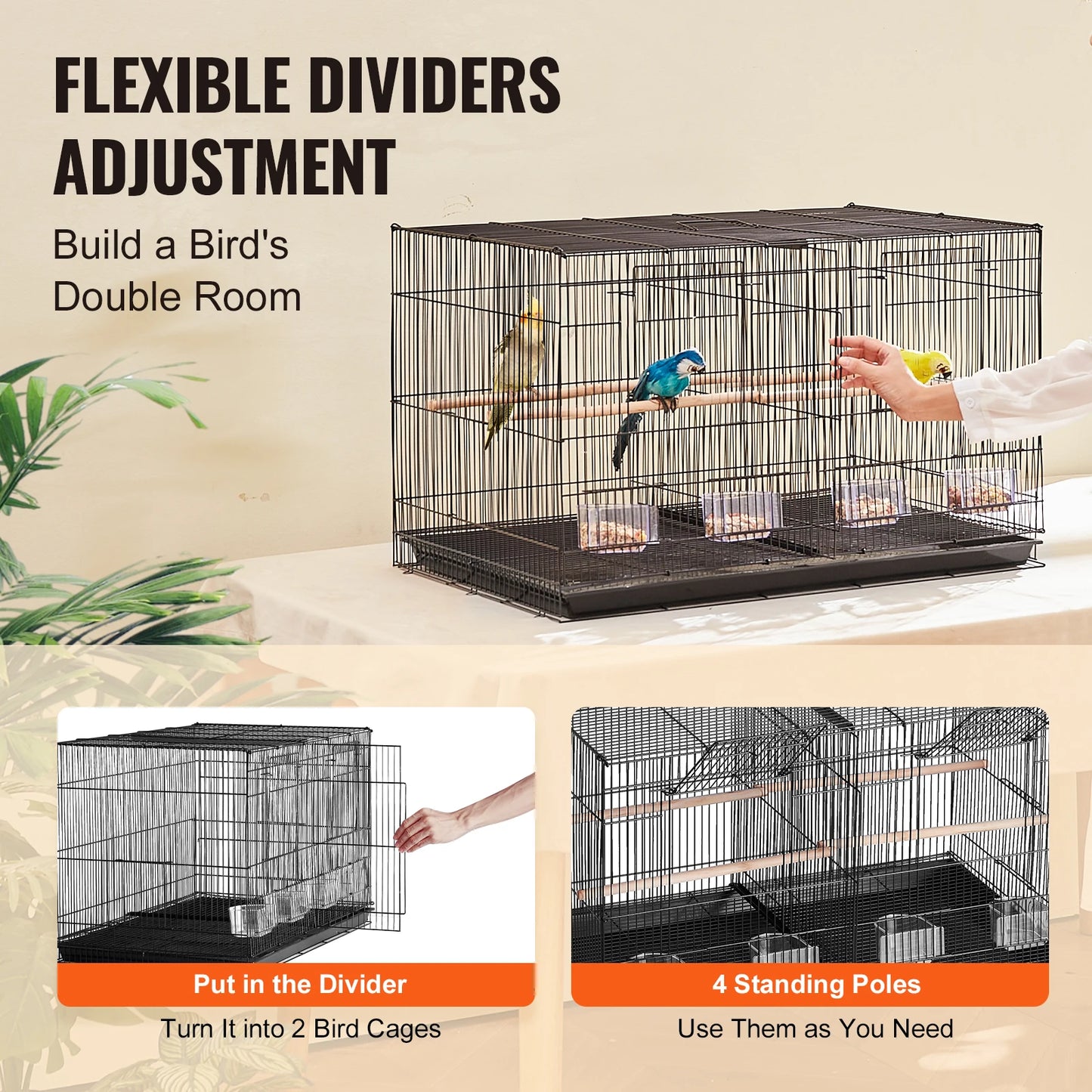 VEVOR 30Inch Flight Bird Cage Stackable
