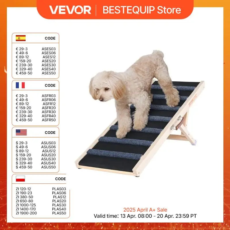 Anti-slip High Adjustable Wooden Pet Ramp