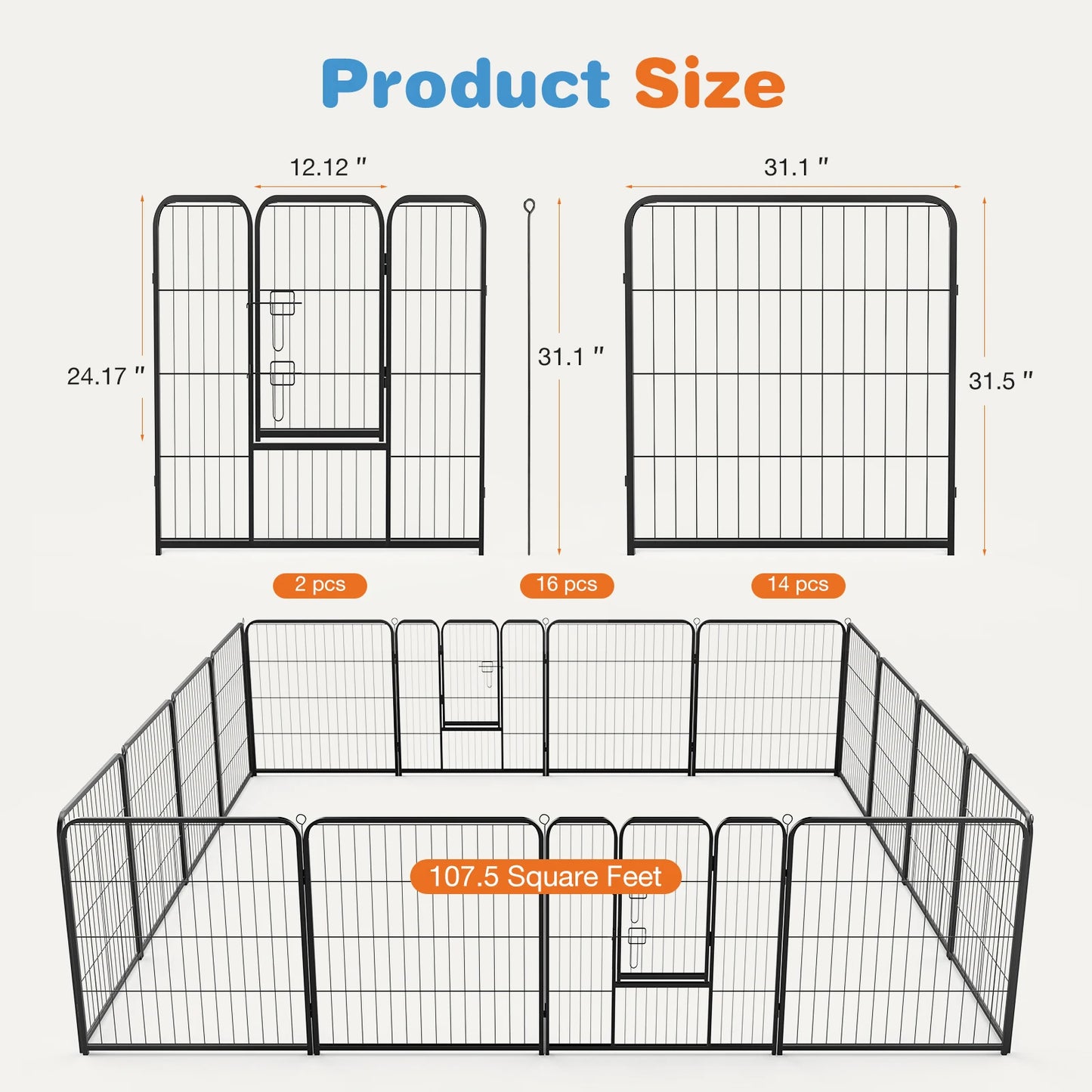 16 Panel Dog Playpen