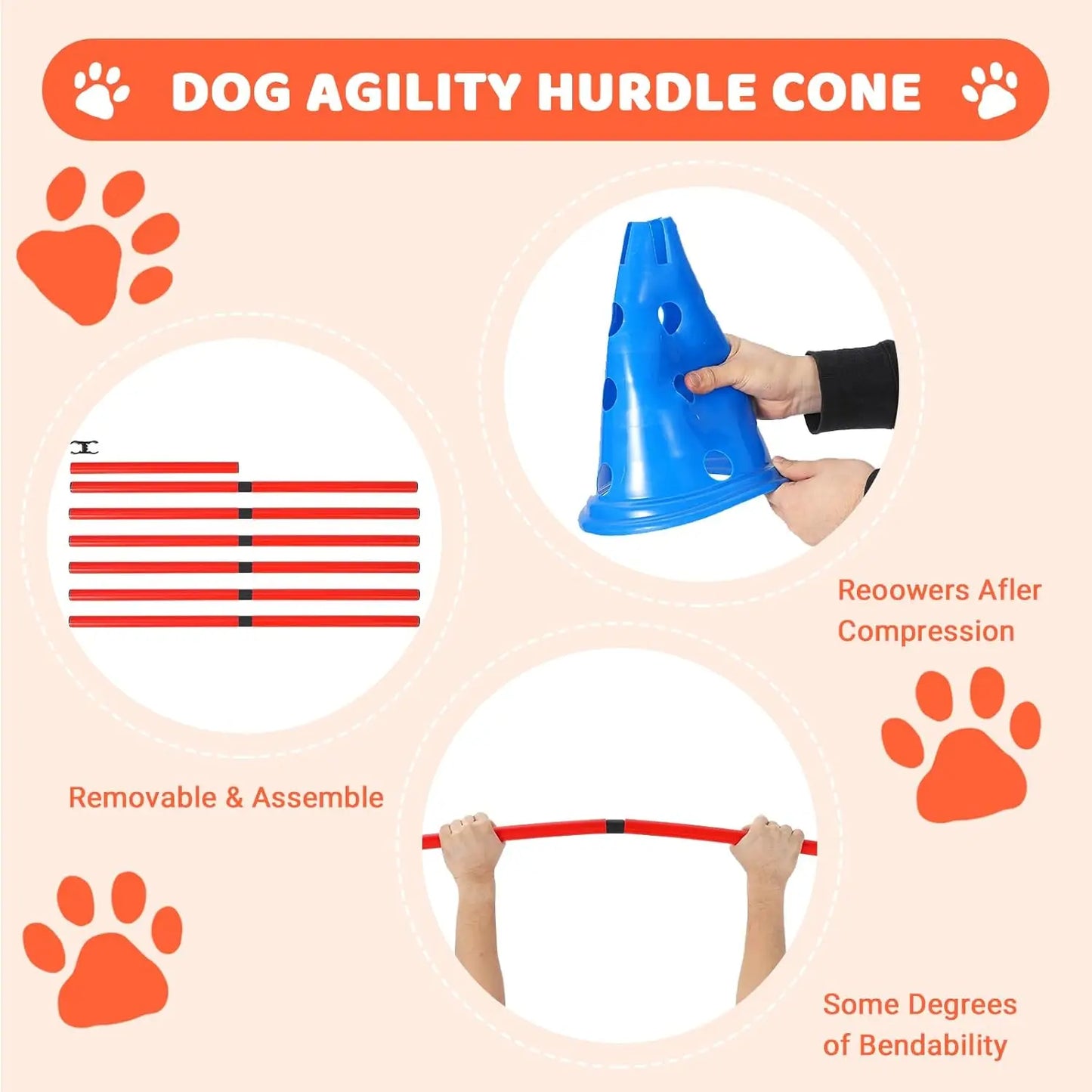 Dog Agility Hurdle Cone Set