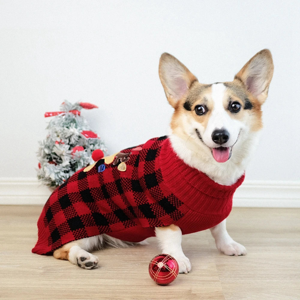 Plaid Pet Dog Sweaters