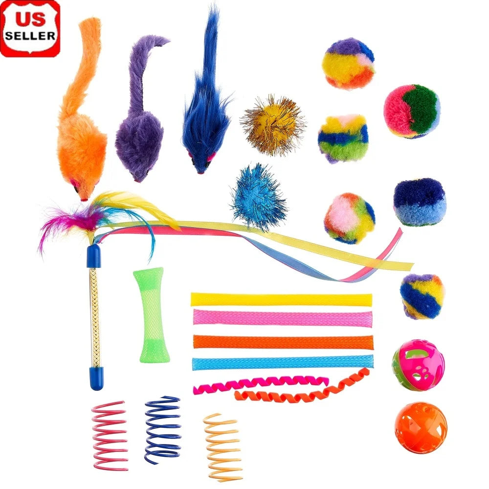 24 Piece Assorted Cat Toys Set