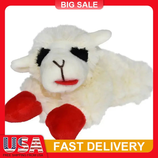 Mini Lamb Chop Dog Toy Plush Squeaky Soft Chew