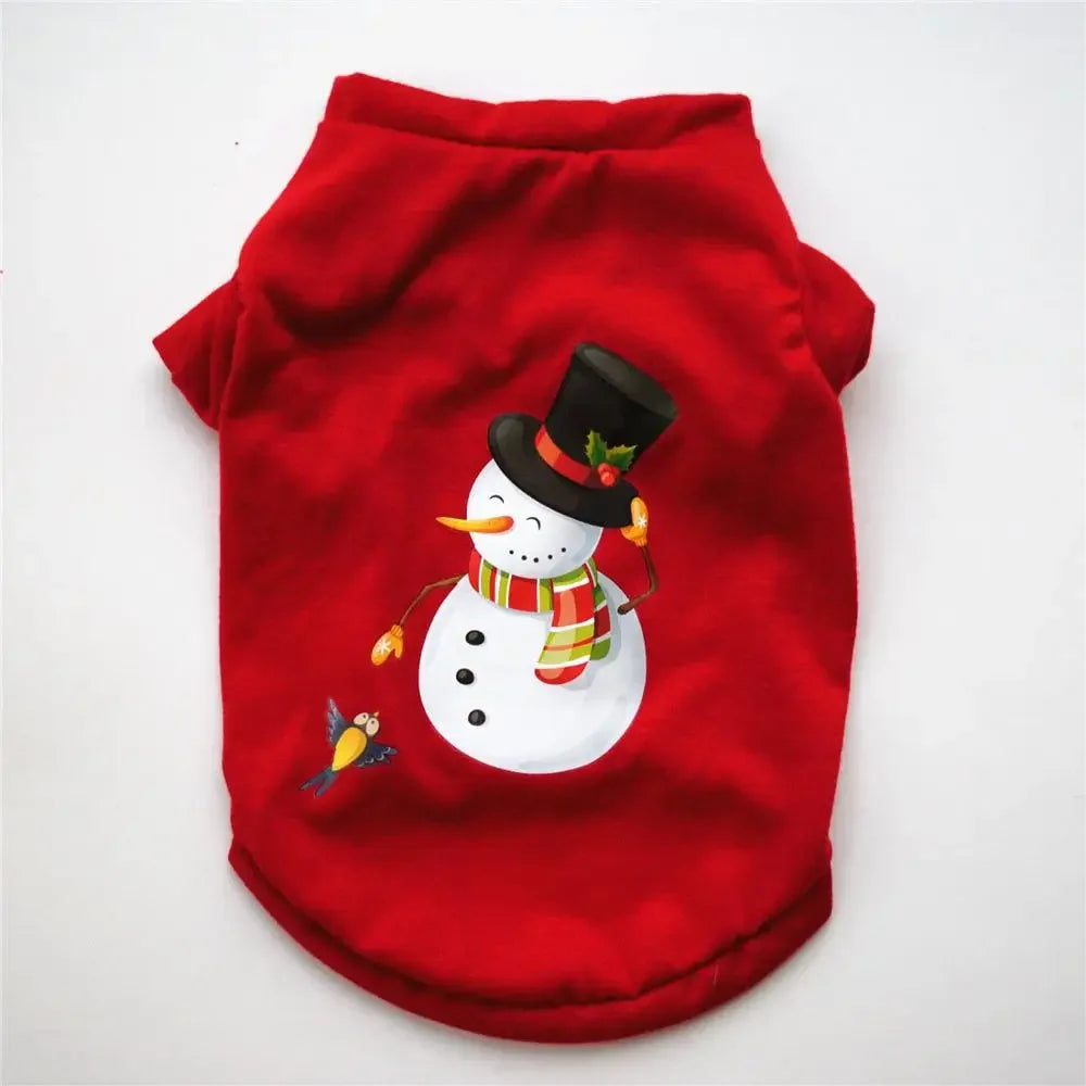 Christmas Dog Clothes Cotton Pet Clothing For Small Medium Dogs Vest Shirt New Year Puppy Dog Costume Chihuahua Pet Vest Shirt