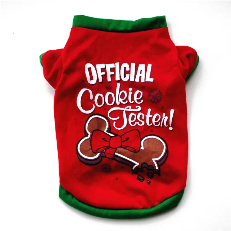 Christmas Dog Clothes Cotton Pet Clothing For Small Medium Dogs Vest Shirt New Year Puppy Dog Costume Chihuahua Pet Vest Shirt
