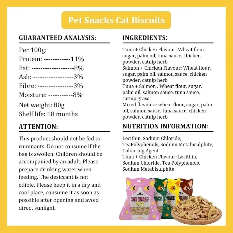 Crispy Catnip Fish Biscuits Pet Snacks