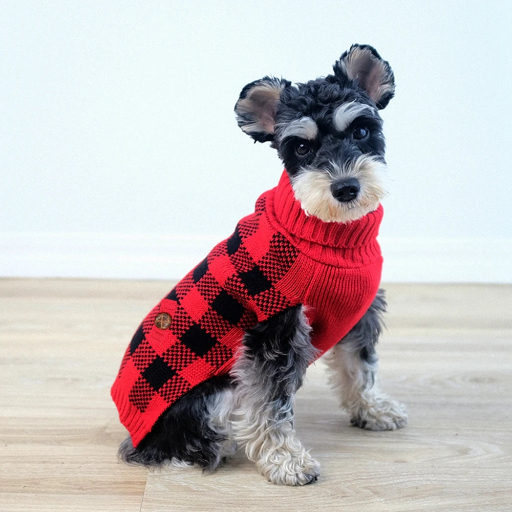 Plaid Pet Dog Sweaters
