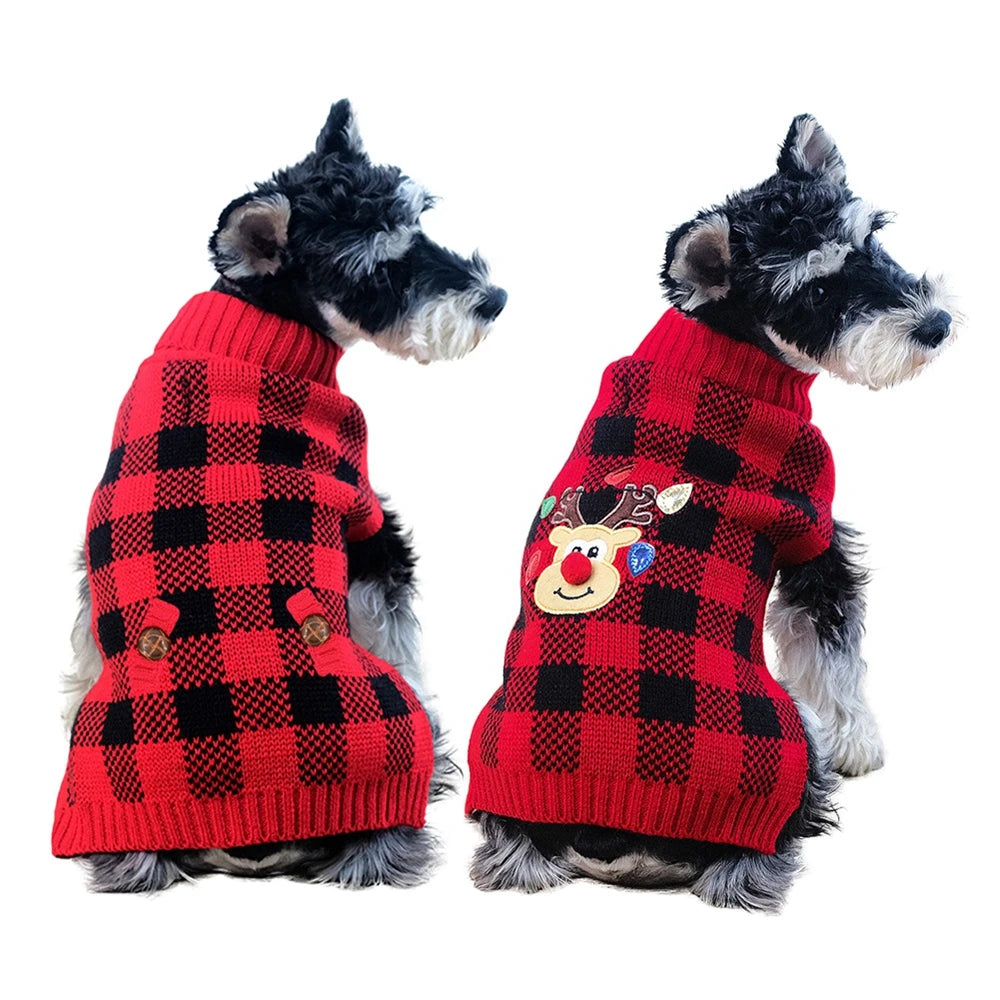 Plaid Pet Dog Sweaters