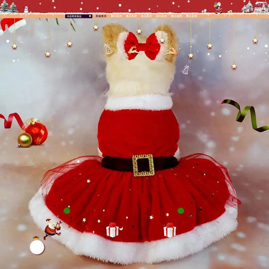 Christmas Pet Dress for Small Middle Dogs